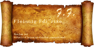 Fleissig Füzike névjegykártya